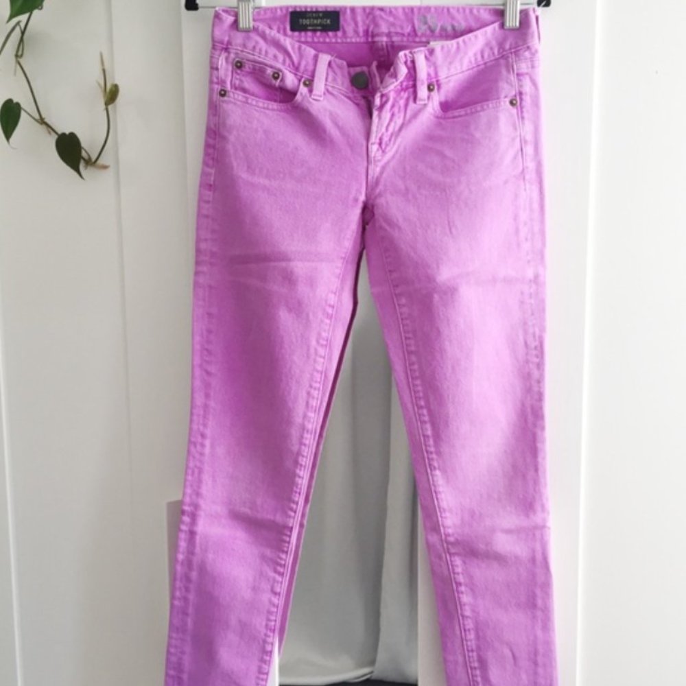 Jcrew -Lavender light purple pastel denim toothpick skinny jeans